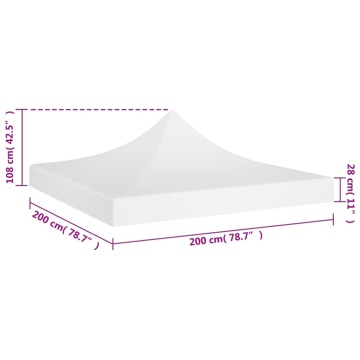 Acoperiș pentru cort de petrecere, alb, 2 x 2 m, 270 g/m² - Img 5