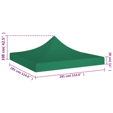 Acoperiș pentru cort de petrecere, verde, 3 x 3 m, 270 g/m² - Img 5