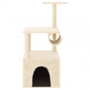 Ansamblu de pisici cu stâlpi din funie de sisal, crem, 109,5 cm - Img 3