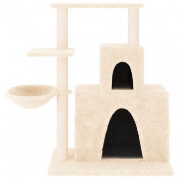 Ansamblu de pisici cu stâlpi din funie de sisal, crem, 83 cm - Img 3
