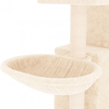 Ansamblu de pisici cu stâlpi din funie de sisal, crem, 83 cm - Img 6