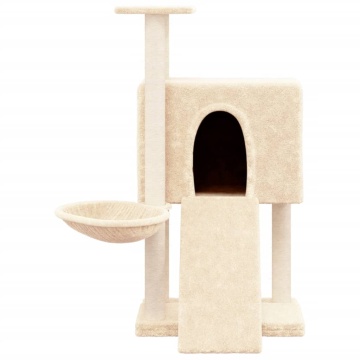 Ansamblu de pisici cu stâlpi din funie de sisal, crem, 96 cm - Img 3