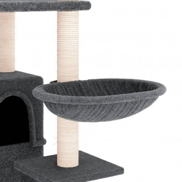 Ansamblu de pisici, stâlpi din funie sisal, gri închis, 175 cm - Img 5