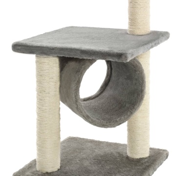 Ansamblu pentru pisici cu stâlpi din funie de sisal, gri, 65 cm - Img 5