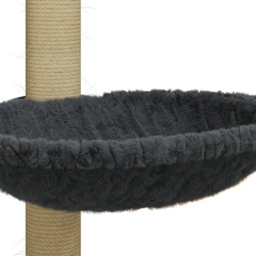 Ansamblu pisici cu stâlp din funie de sisal, gri închis, 74 cm - Img 7