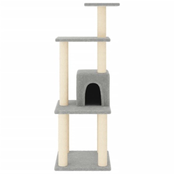 Ansamblu pisici, stâlpi din funie sisal, gri deschis, 105 cm - Img 3