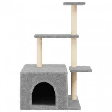 Ansamblu pisici, stâlpi din funie sisal, gri deschis, 110 cm - Img 4