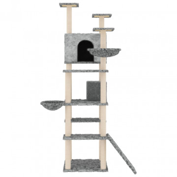 Ansamblu pisici, stâlpi din funie sisal, gri deschis, 191 cm - Img 3