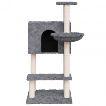 Ansamblu pisici, stâlpi din funie sisal, gri închis, 108,5 cm - Img 4