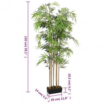 Arbore din bambus artificial 1095 de frunze 150 cm verde - Img 4