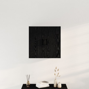 Armarium Negru Stejar 60x31x60 cm Lemn prelucrat - Img 1