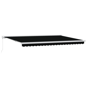 Awning Manual Retractabil Negru 500x300 cm, Fabrică de Înlocuire pentru Awning 5x3 m Cadru Negru - Img 2