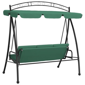 Balansoar de grădină cu baldachin verde 198 cm țesătură și oțel - Img 8