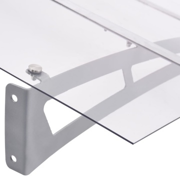Baldachin ușă argintiu și transparent 150x90 cm PET - Img 4