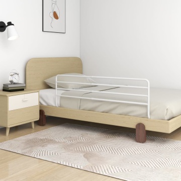 Balustradă de protecție pat copii, alb, (76-137)x55 cm, fier - Img 1