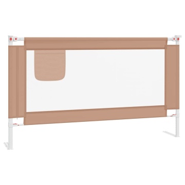 Balustradă de protecție pat copii, gri taupe, 140x25 cm, textil - Img 2