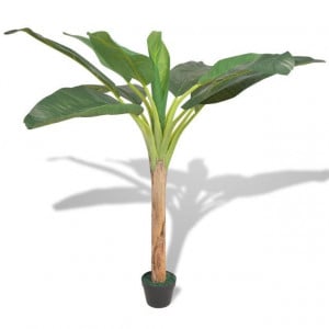 Bananier artificial cu ghiveci, 150 cm, verde - Img 1