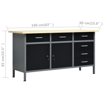 Banc de lucru cu patru panouri de perete și două dulapuri - Img 6