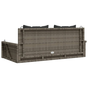 Bancă de balansoar cu perne, gri, 119x56x48 cm, poliratan - Img 5