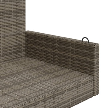Bancă de balansoar, gri, 119x56x48 cm, poliratan - Img 6