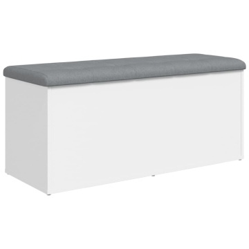 Bancă de depozitare, alb , 102x42x45 cm, lemn prelucrat - Img 6