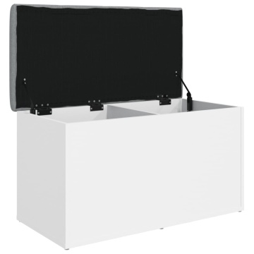 Bancă de depozitare, alb , 82x42x45 cm, lemn prelucrat - Img 4