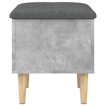 Bancă de depozitare, gri beton, 42x42x46 cm, lemn prelucrat - Img 5