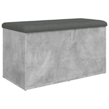 Bancă de depozitare, gri beton, 82x42x45 cm, lemn prelucrat - Img 6