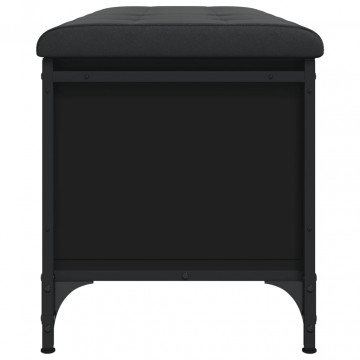 Bancă de depozitare, negru, 102x42x45 cm, lemn prelucrat - Img 5