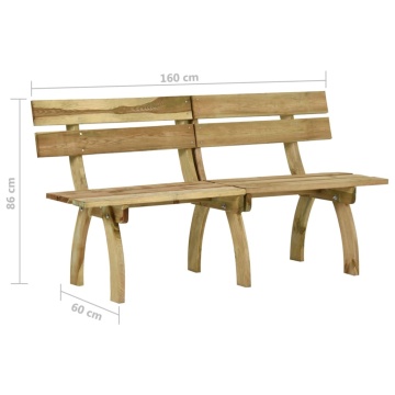 Bancă de grădină, 160 cm, lemn de pin tratat - Img 6