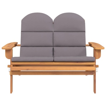 Bancă de grădină Adirondack cu perne 126 cm, lemn masiv acacia - Img 3