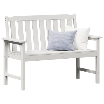 Bancă de grădină Alb 120 cm HDPE - Img 3