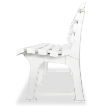 Bancă de grădină, alb, 145,5 cm, plastic - Img 3