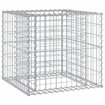Bancă de grădină cu coș gabion, lemn masiv de pin - Img 8