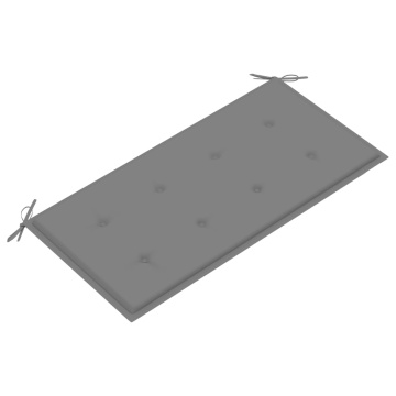 Bancă de grădină, cu pernă gri, 112 cm, lemn masiv de tec - Img 8