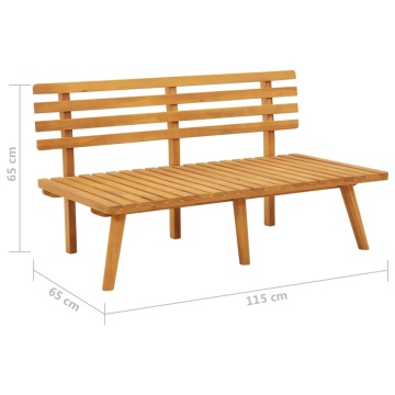 Bancă de grădină cu perne, 115 cm, lemn masiv de acacia - Img 11