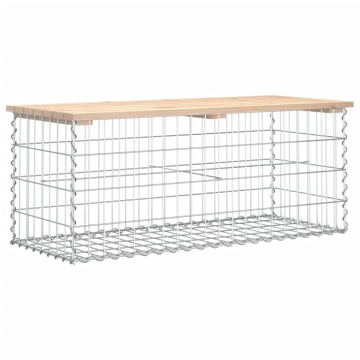Bancă de grădină, design gabion, 103x44x42cm, lemn masiv de pin - Img 8