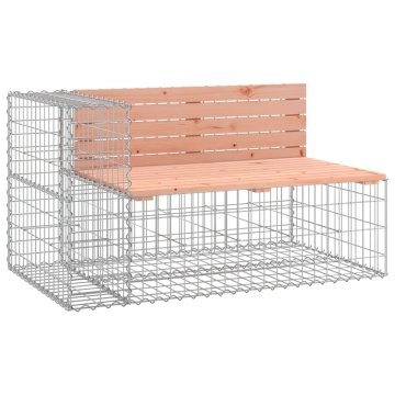 Bancă de grădină design gabion 122x71x65,5cm lemn masiv Douglas - Img 2
