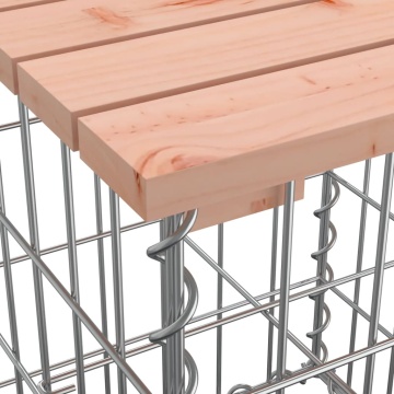 Bancă de grădină design gabion 122x71x65,5cm lemn masiv Douglas - Img 5