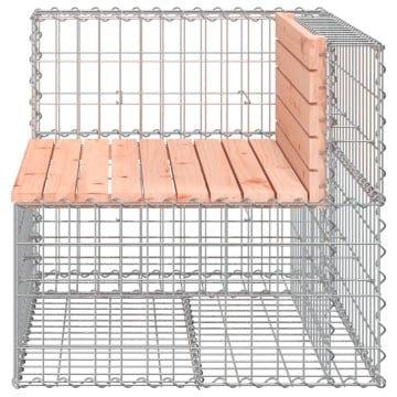 Bancă de grădină design gabion 92x71x65,5 cm lemn masiv Douglas - Img 4