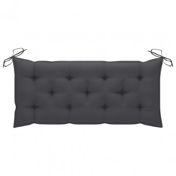 Bancă de grădină pliabilă cu pernă, 118 cm, bambus - Img 6