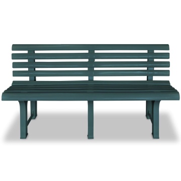 Bancă de grădină, verde, 145,5 cm, plastic - Img 2
