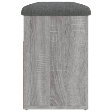 Bancă de pantofi, gri sonoma, 82x32x45,5 cm, lemn prelucrat - Img 6