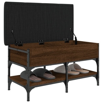 Bancă de pantofi, stejar maro, 82x42x45 cm, lemn prelucrat - Img 4
