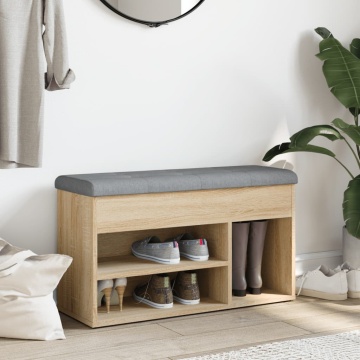 Bancă de pantofi stejar sonoma 82x32x45,5 cm lemn prelucrat - Img 3