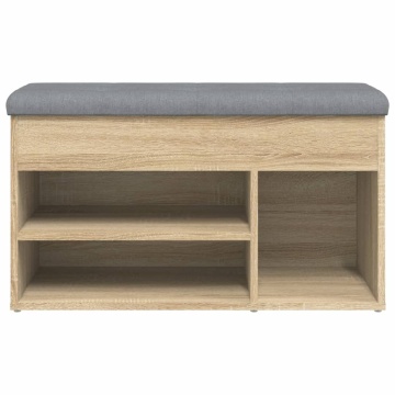 Bancă de pantofi stejar sonoma 82x32x45,5 cm lemn prelucrat - Img 5