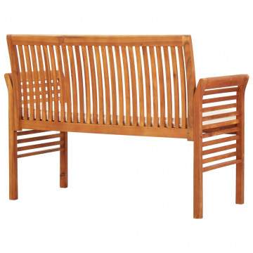Bancă grădină cu 2 locuri &amp; pernă, 120 cm, lemn masiv acacia - Img 4