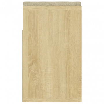 Bancă pantofar, pernă, stejar sonoma 104x30x49cm lemn prelucrat - Img 5