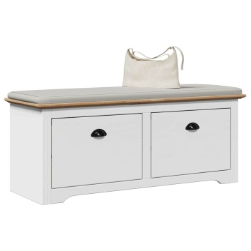 Bancă pentru hol „BODO” albă și maro 114x40x45 cm - Img 1