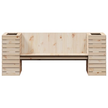 Banchetă cu jardiniere, 167,5x60x65 cm, lemn masiv de pin - Img 8